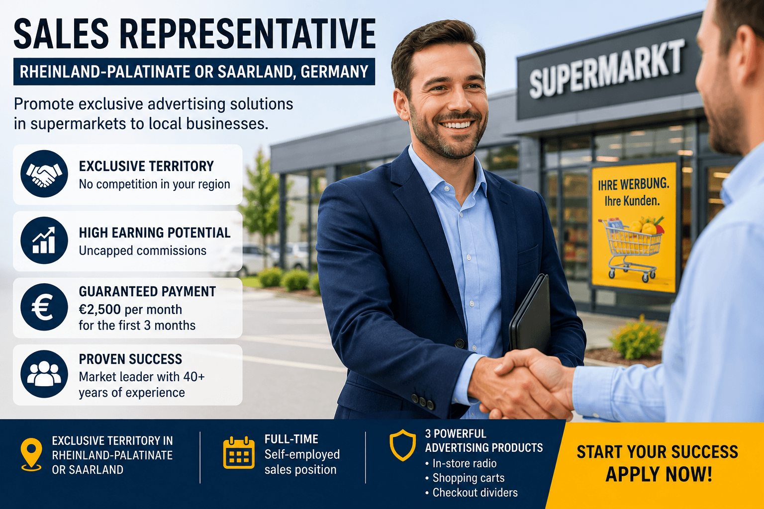 Full-Time Sales Representative Jobs in Germany – €2,500 Monthly Guaranteed Start Payment Apply Now